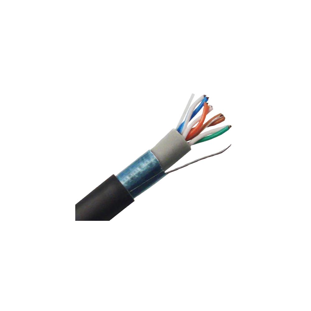 C5CMXT-416BK, High Quality UV-rated Shielded CAT5E Direct Burial Twisted Pair Cable, Black