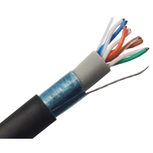C5CMXT-416BK, High Quality UV-rated Shielded CAT5E Direct Burial Twisted Pair Cable, Black